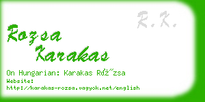 rozsa karakas business card
